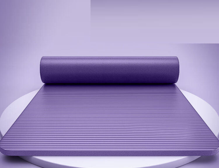 Thick 15mm Purple Non-Slip Travel Yoga Mat for Exercise